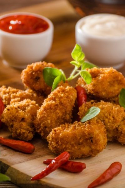 A calamares with chili on the side.